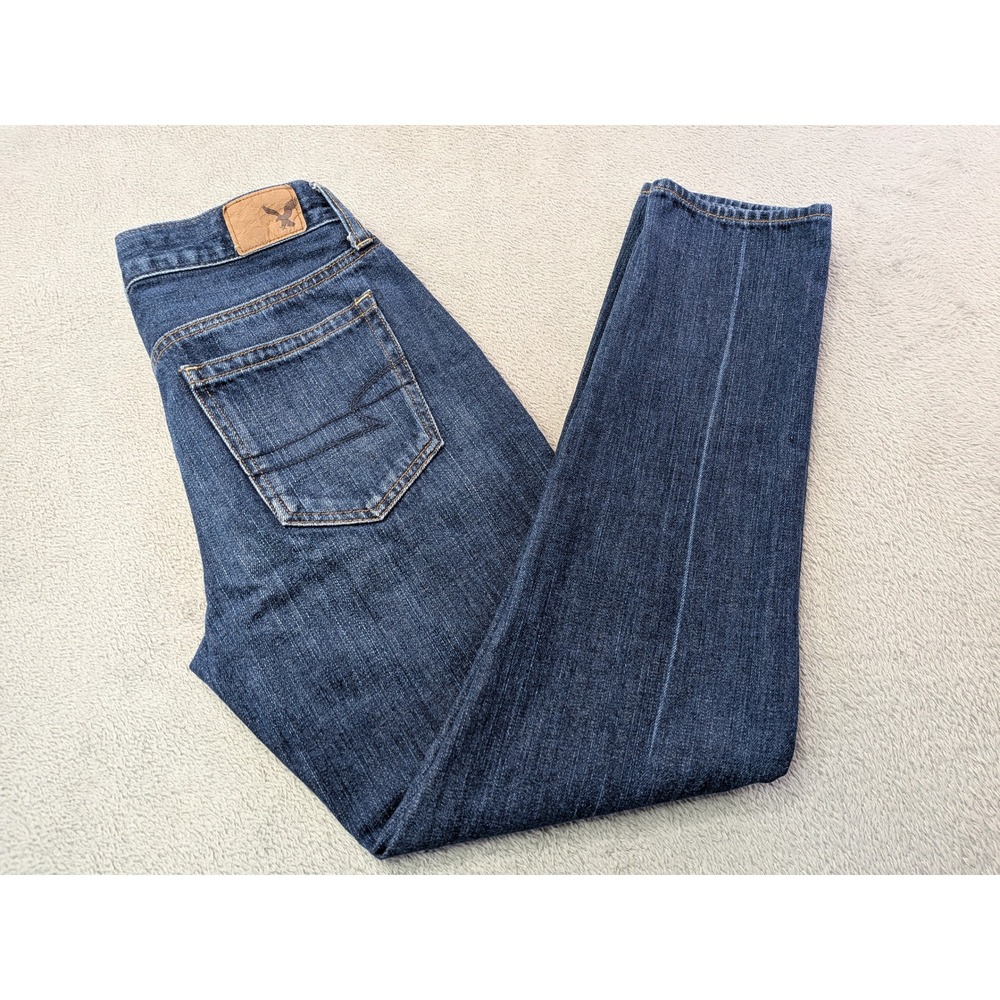 American Eagle Women  Size 2 Vintage Hi Rise Straight Leg Dark Wash Jeans